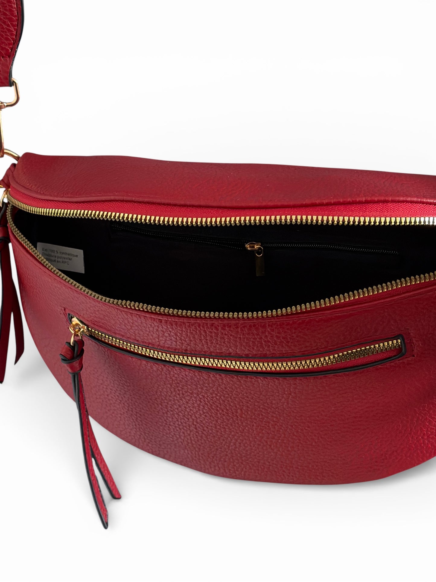 Grand sac banane - Rouge bordeaux - Cuir PU | B