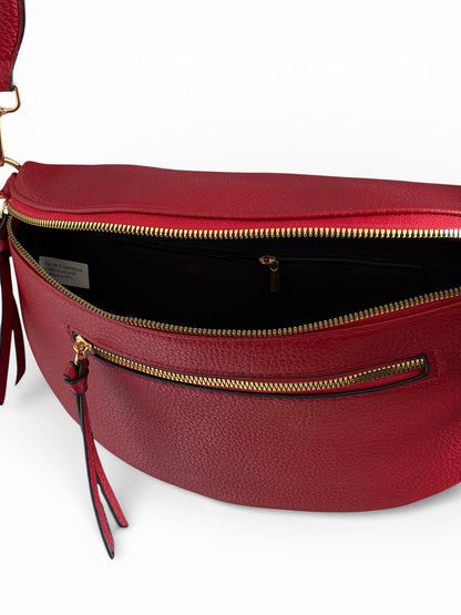 Grand sac banane - Rouge bordeaux - Cuir PU | B