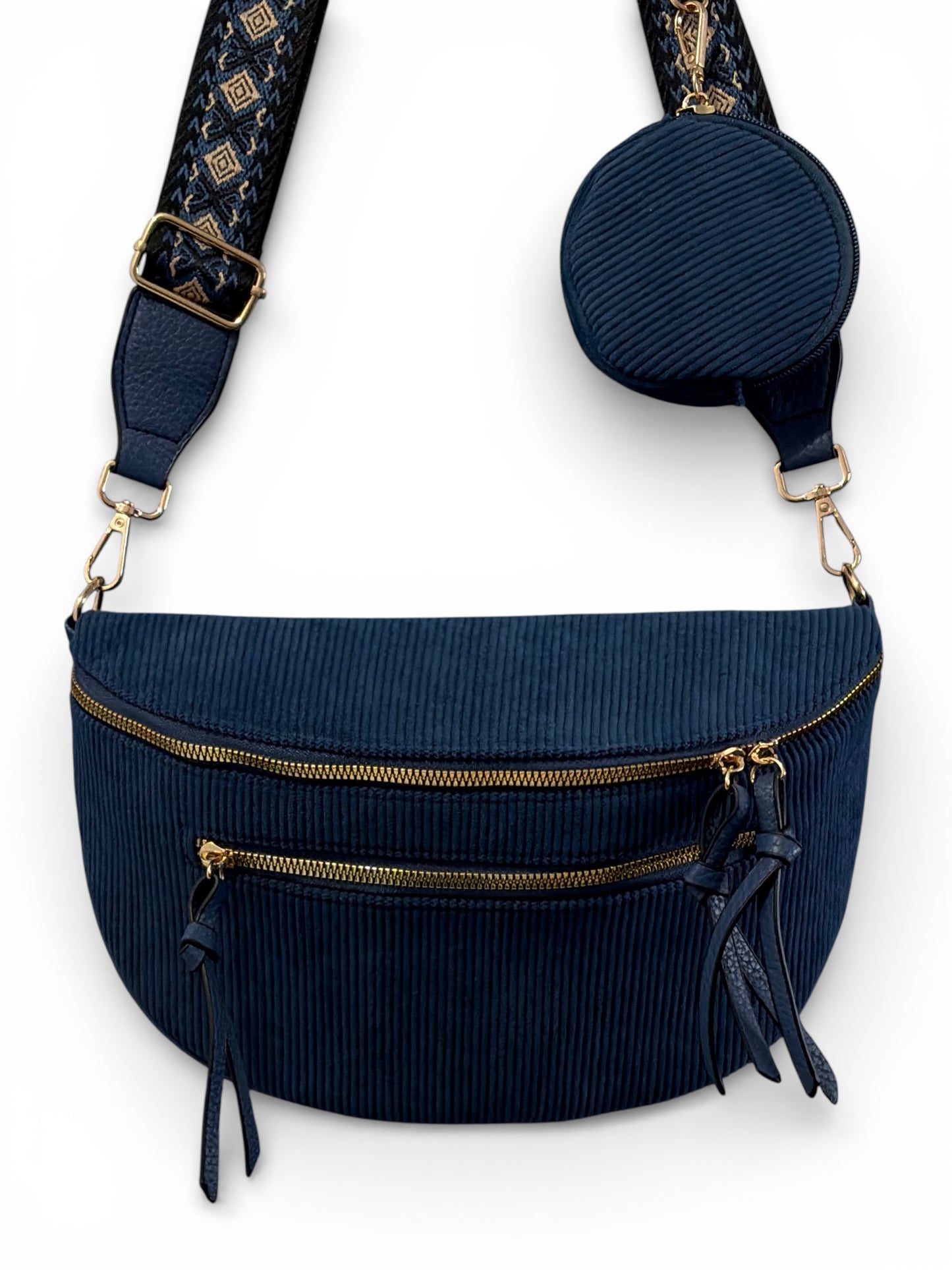 Grand sac banane - Bleu pétrole - Velours | B