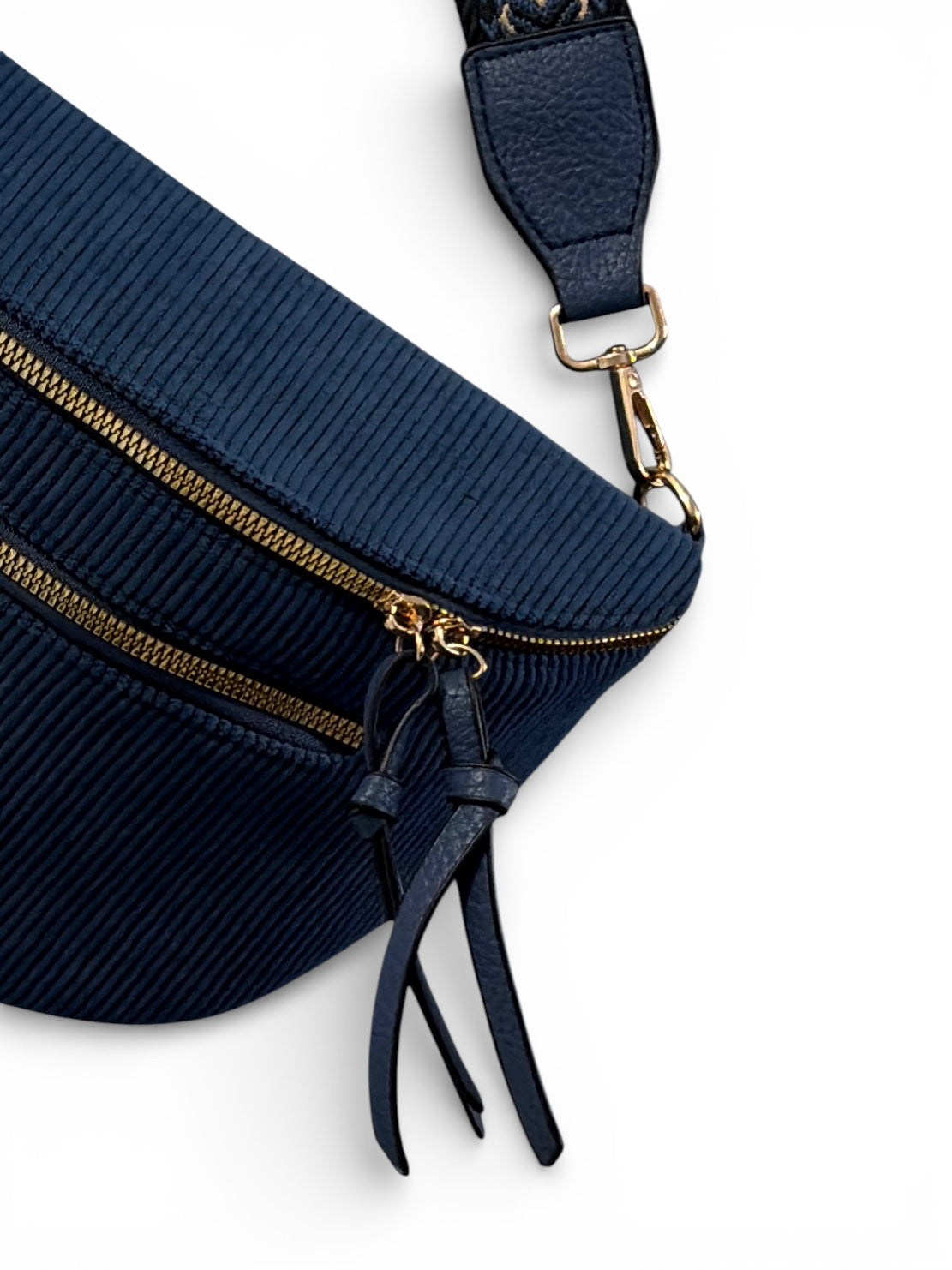 Grand sac banane - Bleu pétrole - Velours | B