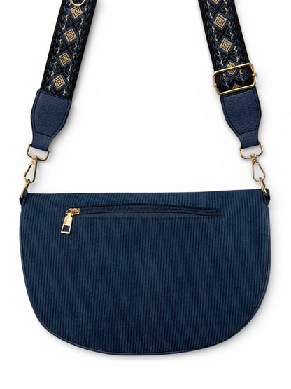 Grand sac banane - Bleu pétrole - Velours | B