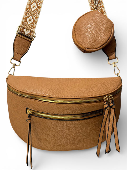 Grand sac banane - Marron clair - Cuir PU | B