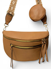 Grand sac banane - Marron clair - Cuir PU | B