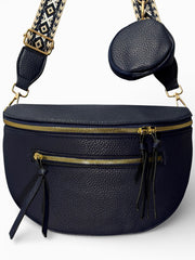 Grand sac banane - Bleu marine - Cuir PU | B