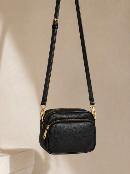 Petit sac bandoulière femme Cuir noir