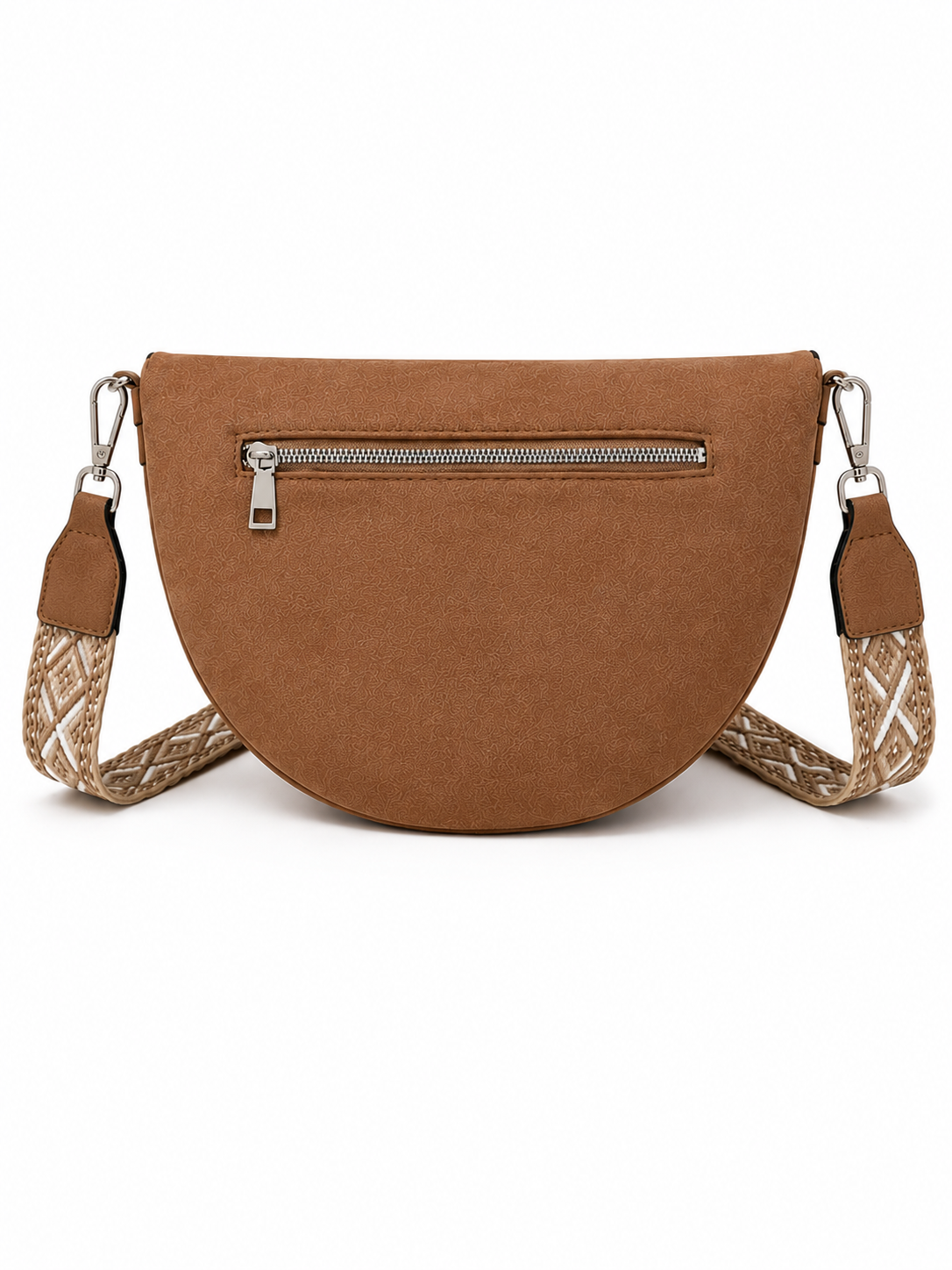 Grand Sac Banane Femme en Daim synthétique – Bandoulière Ajustable, Porte-monnaie Inclus Beige maronné