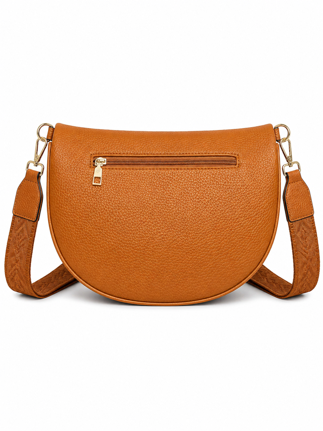 Grand sac banane femme Marron effet paille Bandoulière large