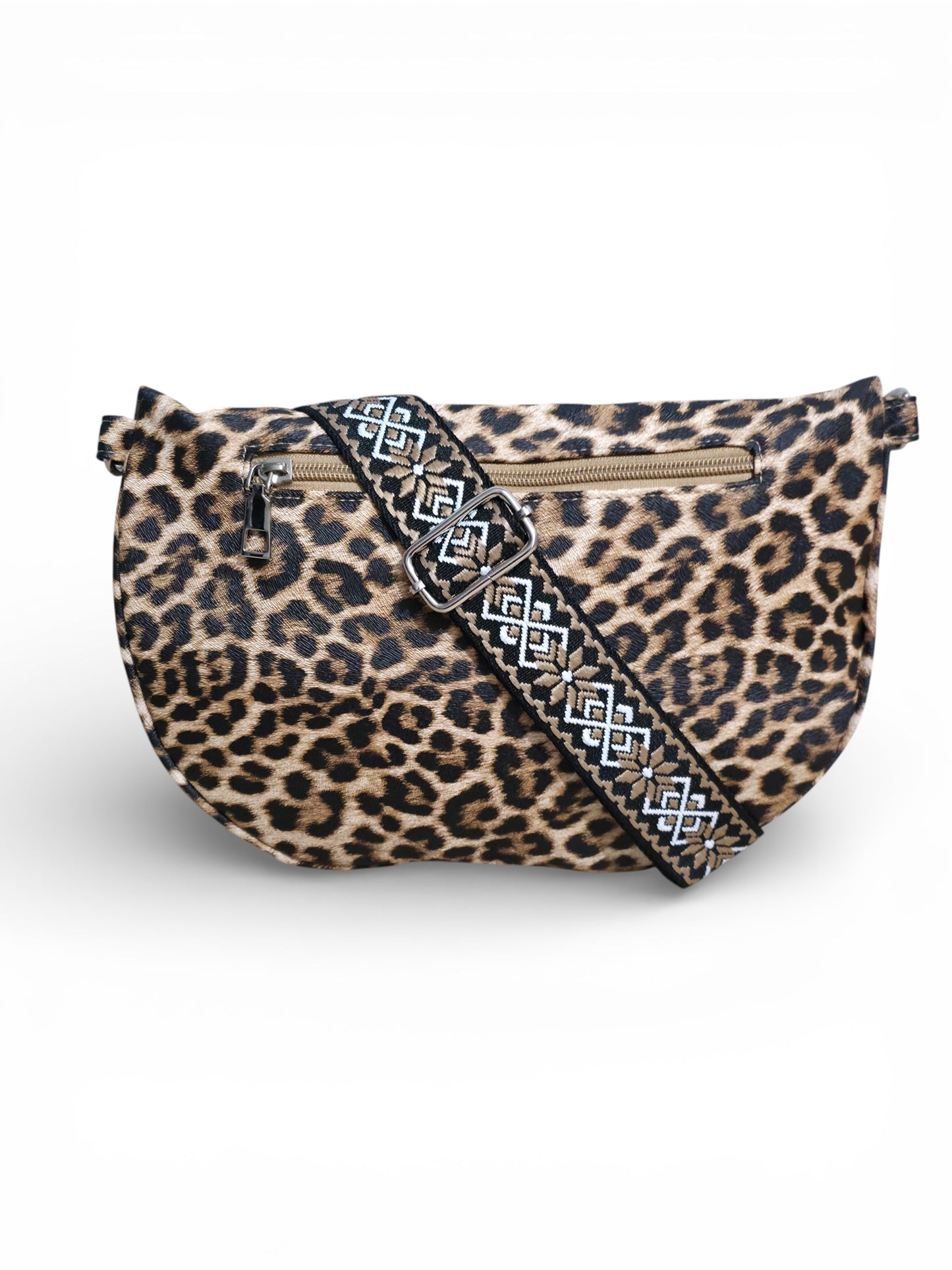 Grand sac banane léopard - Marron clair - Cuir PU | B