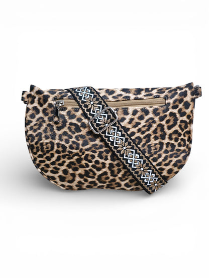 Grand sac banane léopard - Marron clair - Cuir PU | B