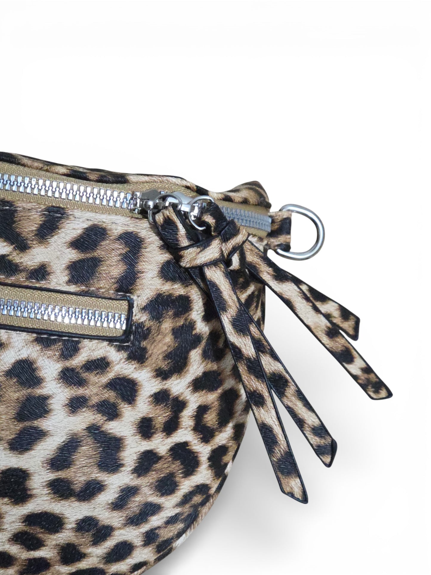 Grand sac banane léopard - Marron clair - Cuir PU | B