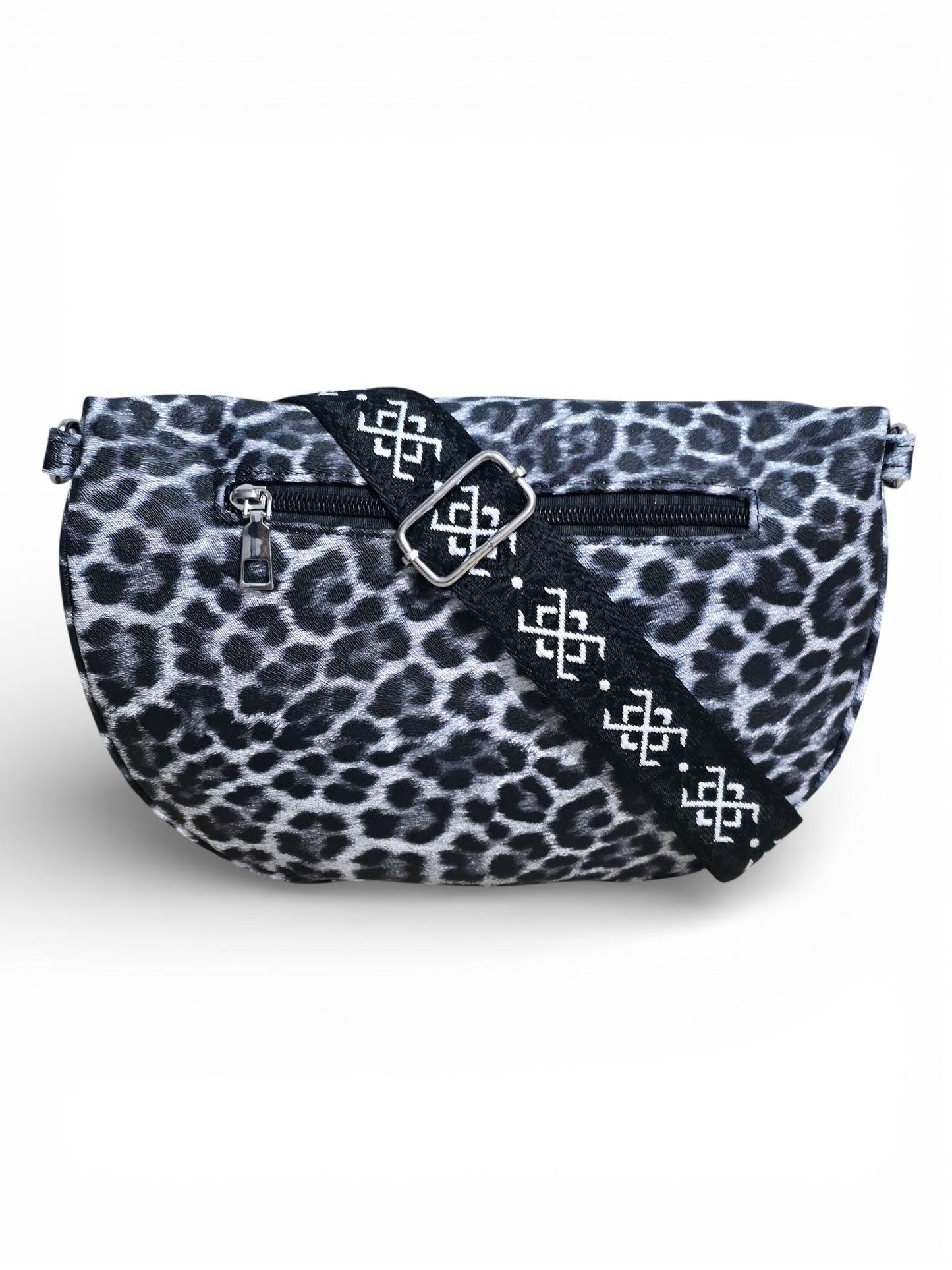 Grand sac banane léopard - Noir - Cuir PU |