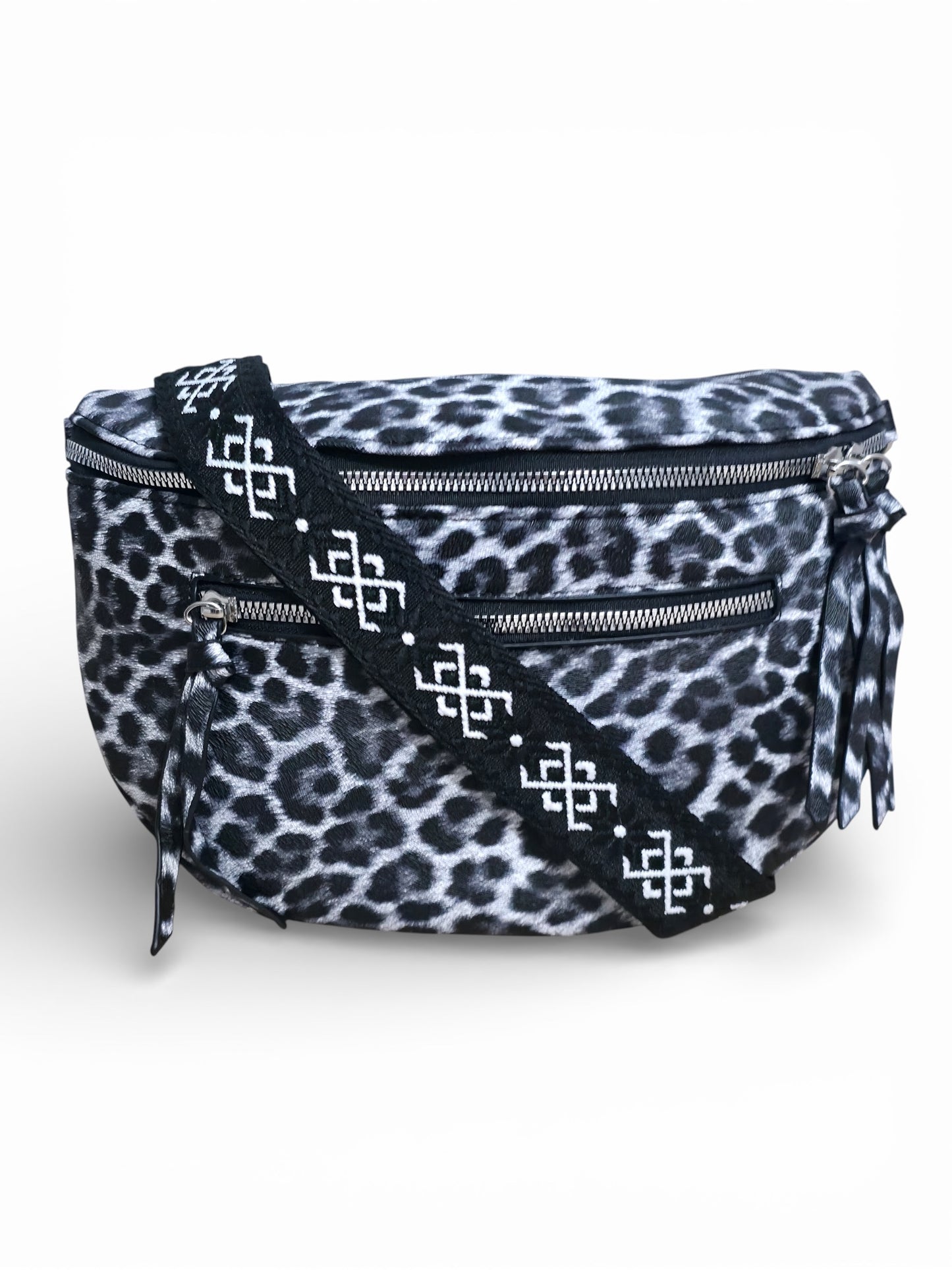 Grand sac banane léopard - Noir - Cuir PU |